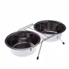 zooplus Exclusive Porte-gamelles (2 x 350 mL) avec deux écuelles en inox - 13 cm de diamètre