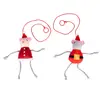 TIAKI Accroche-porte Couple de souris de Noël Set de 2 chats