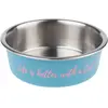 Gamelle en inox TIAKI "Better With A Cat" pour chat - capacité : 450 m...