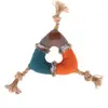 Jouet TIAKI Triangle en corde et peluche pour chien - 17 cm de diamètr...