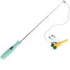 Canne à pêche TIAKI avec libellule et pointeur LED pour chat