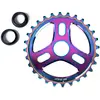 Saltbmx Couronne Trident 25T Lubrifiée en Alliage 6061-T6, Noir/Pétrole/Argent Mat