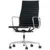 Vitra - Fauteuil à roulettes Eames Aluminium - Noir - Cuir de vache - ...