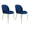 Paris Prix Lot de 2 chaises design "charlize" 90cm bleu & or