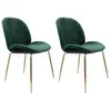 Lot de 2 Chaises Design "Charlize" 90cm Vert & Or