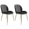 Paris Prix Lot de 2 chaises design "charlize" 90cm gris & or