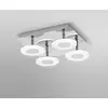 Plafonnier 4 spots LED connecté 26W argent coloris blanc chaud
