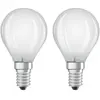 OSRAM - Boite de 2 LED sphér. verre dépolie 4W E14 470lm 2700K chaud