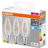 LEDVANCE OSRAM Boite de 3 Ampoules LED clair flamme E14 4W - Blanc froid