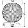 OSRAM Decor LED Flat Globe E27 3,5W or 2.700K métal