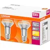 Boîte 2 ampoules LED spot R63 verre clair E27 4,5W=60 chaud Osram