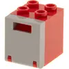 1x Lego Armoire Container Box 2x2x2 rouge porte fente à lettre gris cl...
