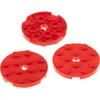 3x Lego plaque de construction ronde 4x4 rouge avec trou pierre disque...