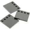 3x Lego carreau modifié 4x4 nouveau-gris foncé picots sur le bord 7501...