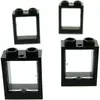 4x Lego fenêtre cadre 1x2x2 noir vitre transparent blanc 60601 60592c0...