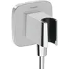 Support pommeau de douche avec raccordement Fixfit Q chromé Hansgrohe