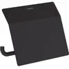 hansgrohe AddStoris Porte-papier WC avec couvercle, noir mat, 41753670