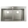 Evier à encastrer 2 bacs S71 1 trou sans vidage inox Hansgrohe