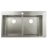 Evier à encastrer 2 bacs S71 2 trous sans vidage inox Hansgrohe