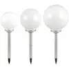 Ensemble de 3 lampes solaires à led, lampes boules, blanches, lampes d...