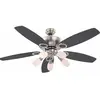 ETC-SHOP Ventilateur de plafond LED avec tirette 3 vitesses rotation d...