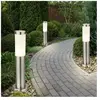 Lot de 3 lampadaires d'extérieur douilles d'éclairage sur pied en acie...