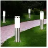 Lot de 4 lampadaires inox éclairage extérieur dans un set comprenant des ampoules led