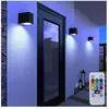 Lot de 3 lampes d'extérieur LED RGB dimmable ALU Down Spots noir téléc...