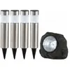 Lot de 5 lampadaires solaires de jardin sur pied décoration spot en pi...