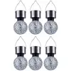Ensemble de 6 lumières solaires suspendues rondes boule de jardin Lamp...