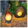 Ensemble de 2 luminaires extérieurs LED chemin jardin décoration flamm...