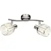 Plafonnier verre cristal lumineux salon spots chromés orientable en se...