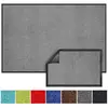 KARAT Tapis de Porte Paillasson d'entrée Monochrom Gris argent 40 x 60 cm
