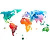 A.S. CREATIONS Papier peint panoramique carte du monde et ludique Tapisserie panoramique enfant ou chambre ado Papier peint panoramique coloré et détaillé