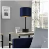 Luxpro Lampe de Table Lampe de Bureau Métal Flanelle Noir Cuivre et Bleu E14 39 cm