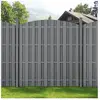 Neu.holz 5 Pièces de Clôture Barrière Brise Vue Brise Vent Bois Composite wpc Demi-cercle Arrondi Gris 185 x 932 cm