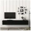 EN.CASA Meuble TV Vihti 180 x 31 x 30 cm noir