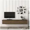 EN.CASA Meuble TV Vihti 180 x 31 x 30 cm effet noyer
