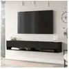 EN.CASA Meuble TV Laitila à 2 portes 29,5 x 180 x 31,5 cm noir