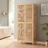 Armoire de salle de bain Raurgela bambou 180 x 80 x 40 cm naturel [en.casa]