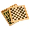 Jeu d'Échecs, Dame et Moulin en boîte en bois, Jeu de société Goki
