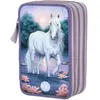 Trousse Crayons de Couleur - DEPESCHE - Miss Melody - Violet - LED - Motif Chevaux et Nénuphars