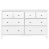 Commode 8 tiroirs 160x39,5x96 cm en pin blanc - CHILOM