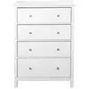 Commode 4 tiroirs 82x39,5x120 cm en pin blanc - chilom