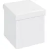 HOMELIFE24 Repose-Pieds Pliable Setti De Couleur Blanche, Sert De Pouf Et De Boîte De Rangement.