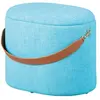 Inter Link Les Tendances Pouf tissu jaune avec sangle en simili cuir Valentin