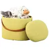 Inter Link Maisonetstyles Pouf Avec Rangement 42x30x36 Cm En Tissu Jaune - Dilia