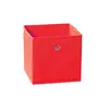 Links Boîte de rangement pliable Winny avec anneau en métal, réalisée en tissu, de couleur rouge.