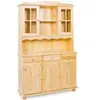 Inter Link Vaisselier 3 Portes en Bois Massif "Alienor" 198cm Naturel