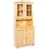 Inter Link Vaisselier Bahut Buffet haut rustique Pin massif vernis naturel